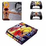 JWRHCH Ps4. Slim Skin Sticker for Sony Playstation 4 Console und 2 Controller Ps4. Slim Skin Aufkleber Aufkleber - Anime EIN Stück Luffy (Color : 2)