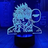 Jujutsu Kaisen Nachtlicht Satoru Gojo 3D LED Nachtlicht für Kinder Anime USB Touch Tischlampe Fernbedienung 16 Farben Nachtlicht für Jungen Mädchen Kinder Geschenk Weihnachten Schlafzimmer Dek
