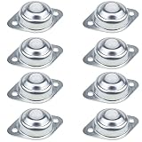 DXiongW 8 Stück Kugelrollen Möbelrollen Kugelrollen für Möbel Schwerlast Klein Nylon Kugelrollenlager Flach Ball mit 2 Montagelöcher für Möbel Maschinen Spielzeug