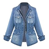 Geilisungren Denim Jacke Damen Lang Jeansjacke Oversize Denim Top Langarm Jacke Oversize Knopf Jeansjacke Langarm Outdoor Jacken Für Damen Winter Damenmode Herbst Jeans Mäntel Outdoor Regenjack