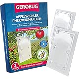 Gerobug® Apfelwickler Pheromonfalle Bio 2 Stk. - Vogelfreundliches Produktdesign inkl. 2 Bindedrähte - Obstmadenfalle mit Pheromonlockstoff, Apfelwickler bekämpfen, Mittel gegen M