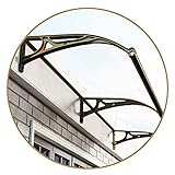 LIXIONG Polycarbonat Überdachung Haaustürvordach, UV-Strahlen Vordach Pultvordach Regenschutz Wasserdicht Pultbogenvordach Hagel Schützt, Größenanpassung (Color : Klar, Size : 60x120cm)
