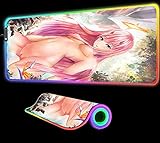Mauspads Anime Girl Zero Two RGB Mauspad LED Große Animationsbeleuchtung USB Tastatur Farbe 700x300x4