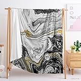 Kuscheldecke Flanelldecke Fleecedecke Grau - 150x200cm Wohndecke Weiche Flauschig Flanell Decke mit 3D Marmorierung Musterdruck Kuscheldecke Warme Sofadecke TV Decke Babydeck