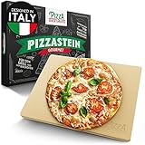 Pizza Divertimento - DAS ORIGINAL - Pizzastein für Backofen & Gasgrill – Vergleich.org ausgezeichnet - Pizza Stein aus Cordierit bis 900 °C – Für knusprigen Boden & saftigen Belag - Inkl. e-Rezeptb