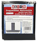 M&H-24 Filter Dunstabzugshaube Aktivkohle Zuschneidbar - Aktiv-Kohlefilter für Abzugshaube Dunstabzug 60cm Dunstfilter Universal 57 x 47 cm Schw