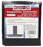 M&H-24 Filter Dunstabzugshaube Aktivkohle Zuschneidbar - Aktiv-Kohlefilter für Abzugshaube Dunstabzug 60cm Dunstfilter Universal 57 x 47 cm Schw