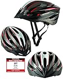 Fahrradhelm Dunlop HB13 für Damen, Herren, Kinder, EPS Innenschale, Abnehmbares Visier für optimalen Blendschutz, Leichter MTB City Bike Helm, besonders Luftig (M (55-58cm), Rot)