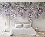 Tapete Wandgemälde Fototapete Wallpaper Wandbild Tapete Schöne lila lila glisteria 3d blumen hochzeitsraum wohnzimmer schlafzimmer hintergrund wand-Ca. 430 x 300