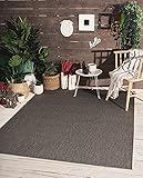the carpet Mistra In- & Outdoor Teppich Flachgewebe, Modernes Design, Trendige Farben, Superflach, UV- und Witterungsbeständig, Anthrazit, 140 x 200