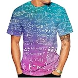 Männer Groß Plus Größe Casual Kurzarm 3D Druck Mathematik Formel T-Shirt Pink XL