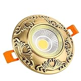 Arbeitslicht 3W / 5W / 7W LED White Light Biegung Deckenstrahler Europäische Vintage Runde Embedded Downlights Gänge Wohnzimmer Eingang Markt Beleuchtung Panel Lichter Außenleuchten ( Größe : 3W )