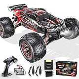 Ferngesteuertes Auto 1:10, 4WD 48 km/h RC Car Offroad mit 2* 1600mAh Batterien IPX6 Wasserdicht, All-Terrain Monstertruck Buggy für Kinder und Erwachsene Hobbist Grade,Rot und Schw