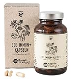 beegut BIO beeImmun+ 150 Kapseln mit der Kraft der Bienen plus natürlichem Vitamin C, Hagebutte, Reishi & Echinacea in nachhaltiger Verpackung
