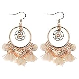 JJZXD Damen Ohrringe Boho Ohrringe ethnische Art Ohrringe Ohrringe Gestüt Hooks Dream Catcher Blume Ohrringe geeignet for Damen und Mädchen Böhmische Ohrringe (Color : G)