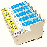 *TITOPATEN* 5X Epson Workforce WF 3520 DWF kompatible XL Druckerpatrone ersetzt Typ T1291-1294 - Cyan - Patrone MIT CHIP !!!