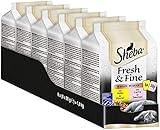 Sheba Fresh & Fine in Sauce - Hochwertiges Katzen Nassfutter - Huhn und Lachs (MSC) - Für die tägliche Abwechslung im extra kleinen Portionsbeutel - 36 x 50g