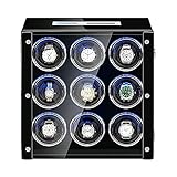 FMOGG Uhrenbewegerbox Für Automatische Uhr Einstellbare Uhrenkissen LCD-Touchscreen Eingebautes Led-Licht Pianolack Auß
