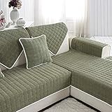 J-Kissen Eindickung Kurze Plüsch-Sofa Slipcover Cover, for Pet 1 Stück Sofa Mats Couch Abdeckung Anti-Rutsch-Möbel-Schutz, for 3 4 Cushion Sofa (Color : Green, Size : 70x70cm(28x28inch))