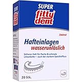 FITTYDENT Super Hafteinlagen | Speziell für schmale & flache Unterkiefer | Starker, langer und sicherer Halt für Unterkieferprothesen | Wasserunlöslich, kein Ausspülen oder Verrutschen | Hoher Tragekomfort | 20 Stück