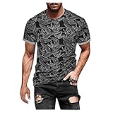 BIBOKAOKE Herren Tshirt Rundhals Casual Kurzarm Fashion Bedrucktes Vintage T-Shirt Regular Fit Shirt Männer Basic ArbeitsHemd O-Neck Kurzarmshirt Fitness Workout Shirts Sport Sleeve Top