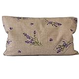 Lavendelkissen 30x20cm, Sorgenfrei + Bio Inlett natur - Bio-Lavendelblüten - Duftkissen Kräuterk