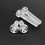 XIOFYA 25 stücke m3 m4 acryl Clear transparent Kunststoff runde Kopf Schraube pan kreuzkopf bolzen metrisch gewebe länge = 4-25mm (Farbe : 4mm, Größe : M3)