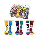 United Oddsocks Herren Socken Stress Heads, 6 Stück, EUR 39 - 46