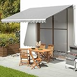 lovtuwr Markisen,Seitenmarkise,Senkrechtmarkise,Seitenwandmarkise Sichtschutz, Sonnenschutz, Seitenrollo, für Balkon, Terrasse, Garten, Creme 6 x 3 m (Rahmen Nicht enthalten)(Color:Anthrazitweiß)