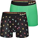 Happy Shorts 2 Pants Jersey Trunk Herren Boxershorts Gummibärchen - Gummy Bear, Grösse:L, Farbe:schw