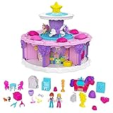 Polly Pocket GYW06 - Geburtstags Countdown, Spielset in Form einer Geburtstagstorte mit Tortenschachtel, 7 Spielbereiche, 25 Überraschungen, Spielzeug ab 4 J