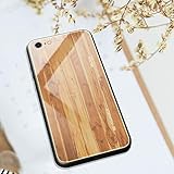 Ysimee kompatibel mit iPhone 7 /iPhone 8 Hülle - Holz Design Gehärtetes Glas Zurück mit Weiche TPU Silikon Rahmen Schutzhülle Silikon Bumper Schutz vor Stoßfest/Scratch HandyHülle, Holz -3