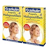 Zirkulin Propolis Halspastillen, zuckerfreie Lutschpastillen gegen leichte Halsschmerzen und Kratzen im Hals, entzündungshemmende Bienenharz Pastillen, Arzneimittel (2 x 30 Pastillen) (2er-Pack)