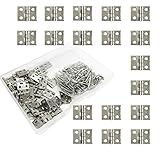 Juland 50 Stücke Mini Reines Kupfer Scharniere Retro Scharniere mit 200 Stück Ersatzschrauben für Holzkiste Schmuck-Box Kabinett DIY Zubehör (10 x 8 mm / 0,4 x 0,3 Zoll) Nick