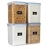 Vorratsdosen Set Große Nahrungsmittel-speichercontainer 5.2l / 176oz, 4 Stück Bpa-freier Kunststoff-luftdichter Lebensmittelspeicher-kanister Für Mehl, Zucker, Backzubehör, Mit 24 Etik
