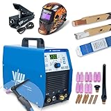 Wig Schweißgerät mit 200 Ampere und Elektrodenschweißfunktion 170 Ampere | Pulsfunktion - Gasvor- & Nachlauf - Stroman- & Abstieg - Jobpeicher - Inverter - IGBT - Wig 200 - Set von Vector Welding