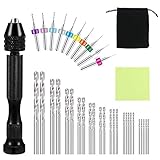 LAITER Mini Twist Drill Bits Spiralbohrer Bit Handbohrer Werkzeuge Präzision Pin Vise Mit PCB-Minibohrer Schraubstock Für Metall Holz Handbohrer Schmuck Modellbau DIY B