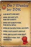 Die 7 Wunder der DDR Ostalgie 20 x 30 cm Witziger Spruch Deko Blechschild 396