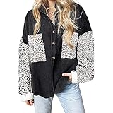 WAQD Retro Vintage Damen Hemd Cordjacke Oberteile Casual Langarm Outwear Streetwear Freizeitjacke Basic Bluse T Shirt Hemdjacke Damen Einfarbig Bluse Revers Langarm Tops Elegant H