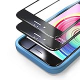 Bewahly Panzerglas Schutzfolie für iPhone 6s / 6 [2 Stück], 3D Full Screen Panzerglasfolie 9H Härte Displayschutzfolie mit Installation Werkzeug für iPhone 6s / iPhone 6 (4,7 Zoll) - Schw