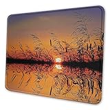 Natur Tastatur Pad Lake Sonnenuntergang mit langen Schilf Romantik Botanical Ombre wie Landschaft Foto Bild Druck Maus Pad für Frauen M