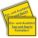 2 Stück XXL Einfahrt und Ausfahrt freihalten Schild 40 x 30 cm aus Stabiler PVC Hartschaumplatte 5 mm mit UV-Schutz von STROBO