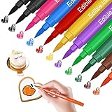 Starich® 11er Lebensmittelfarbe Stifte Backen,Essbarer Markerstift, 10 Farben, essbare Marker, Food Pen Dual Tip Coloring Marker, Gourmet Writer für DIY Kuchendekorationen, Kekse, O