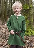 Battle-Merchant Mittelalter Kinder Tunika Arn - Unisex - Baumwolle- Mittelalterkleidung - Wikinger - Pirat- Ritter - Kostüm - Karneval - Fasching - LARP, grün, Gr. 128