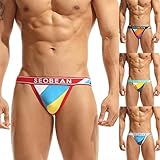 Ncenglings Herren Slip Strings Unterhosen Dünne Tanga Unterwäsche Atmungsaktiv Sexy Shorts Patchwork Höschen Stretch Underwear Weiche Bequem Briefs Ostern Geschenke für Vater Ehemann F