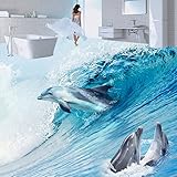 3D Bodenwandbilder 3D-Tapete Wohnzimmer 3D Stereoskopische Tropfen Blume Vinyl Bodenfliesen Wasserdichte Tapete Für Badezimmer Benutzerdefinierte Bodentapete 3D Boden Wandbild Aufkleber, 300 X 210