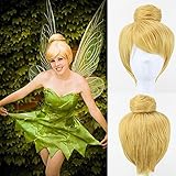 30cm Kurze Blonde Cosplay Mode Perücke Fee Tinker Bell Volles Haar Mode Mode Perücken Prinzessin Tinkerbell Erwachsene Größe Synthetische + Mode Perücke Kapp