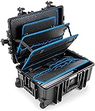 B&W Werkzeugkoffer JUMBO 6700 mobil mit Werkzeugeinsteckfächern (Koffer aus PP, Volumen 43,5l, 53,9 x 35,9 x 22,5 cm innen) 117.19/P, ohne Werkzeug