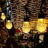 SALCAR LED Solar Lichterkette Mini E27, 10m Lichterkette mit 30 LEDs E27-Glühlampen Außenbeleuchtung mit Fernbedienung - Warmweiß