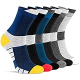 Niodora Socken Herren Damen 43-46/37-42, 6 Paar Atmungsaktive Baumwolle Lange Socken, Anti Schweiß Laufsocken für Sport Tennis Freizeit Outdoor Arbeits (37-42)